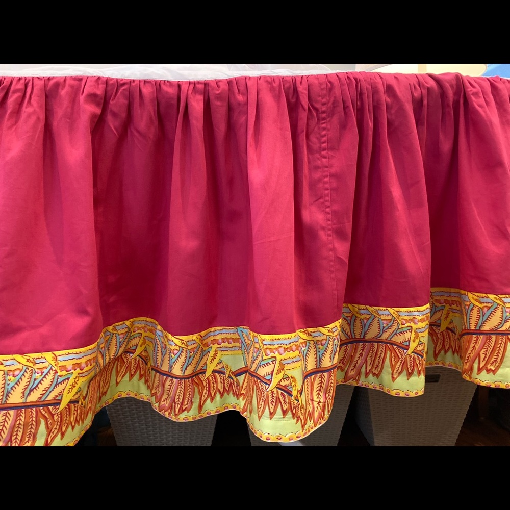 Queen bedskirt and euro sham